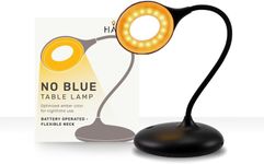 Harth Blue Blocking Desk Light. Eye Care Sleep Aid Amber Night Light Bedside Table Lamp. Simulates Sunset Indoors. Rechargeable Battery with Brightness Settings (Rectangular)