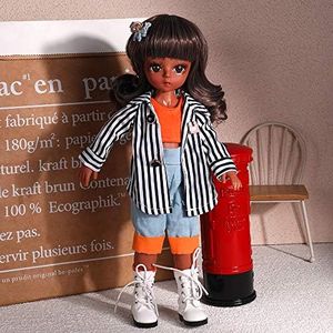 UCanaan BJD Doll, 1/6 SD Black Dolls, 12 Inches, 18 Ball Joint Doll, DIY Toy with Full Set, Clothing, Shoes, Wig, Makeup, Girls Jingning