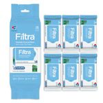 Filtra® Flushable Personal Wipes | 99% Water Wipes | 100% Flushable & Septic Safe | Baby Wipes | Toilet Wipes | Intimate Wipes | Menstrual Wipes | Hygiene Wipes| Surface Wipes | Travel Wipes | Fragrance Free | Zero Alcohol & Parabens | Latest Technology - 100% Plant Based, Flushable, Biodegradable | 8 Wipes/Mini Pack, 6 Mini Packs/Bag = 48 Wipes