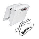 TCMT White 5" Hard Saddlebags Conversion Bracket Fit For Harley Davidson Softail 1986-2013