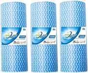 JEBBLAS Disposable Handi Wipe Cleaning Towels Cleaning Cloth Dish Cloths Reusable Towels, J Cloth Quick-Dry 50 Count/Roll， 3 Roll Blue