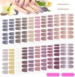 EBANKU 20 Sheets Full Wraps Nail Strips with 2PCS Nail File for Nails Art Gel Nail Polish Strips Self-Adhesive Press on Nail Polish Fingernail Stickers for Women Girls