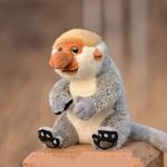 Tiny Heart Simulation Proboscis Monkey Plush Toy, 8.66inch Soft and Cute Proboscis Monkey Plush Stuffed Animal Doll, Realistic Home Decoration, Christmas for Children's Birthday