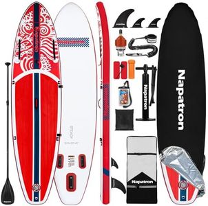 Napatron Inflatable Paddle Board, 10'6" Ultra Lightweight SUP with Adjustable Paddle, Anti-Slip Deck, Coiled Leash & Carry Bag, Stable All-Around SUP Board for Adults, Support Go-Pro