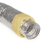 4" Inch Aluminum Hose Flexible Insulated R-4.2 Air Duct Pipe for Rigid HVAC Flex Ductowrk Insulation - 25' Feet Long