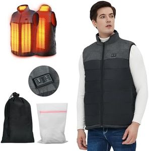 Heated Vest - Electric Heating Coat Heated Jacket Man/Woman Battery Not Included, Black Gray, Large