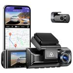 AZDOME 5G WiFi 4K Dash Cam for Car, Free 64GB Card Dash Camera Front and Rear 3.19" IPS Screen, Front and Rear 4K+1080P, 24H Parking Mode IR Night Vision G-Sensor GPS M550 Pro-2CH