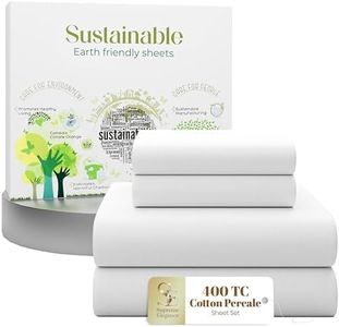 SUPREME ELEGANCE 4 Pcs 100% Cotton King Size Sheets Set, Snow White, 400 Thread Count, Percale Weave, Deep Pocket Fitted Sheet, Cooling, Long Staple Cotton Bedding, Crisp Hotel Style Bed Sheets