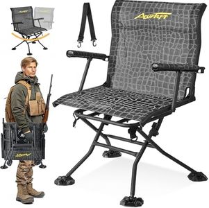 Hunting Blind Chair, 360° Silent Swivel Hunting Chair for Blinds, Comfortable Hunting Fishing Chair with Ergonomic Back Support for Camping, Hunting, Fishing, Backpacking Holds Up to 350 LBS