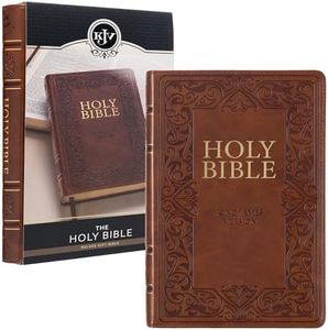 KJV Holy Bible, Standard Size Faux Leather Red Letter Edition Thumb Index & Ribbon Marker, King James Version, Medium Brown (KJV Deluxe Gift Editions)