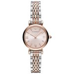 Emporio Armani Watch for Women, Two Hand Movement, 28 mm Rose Gold Stainless Steel Case with a Stainless Steel Strap, AR11223