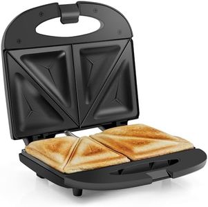 Elite Gourmet ESM-2207 Sandwich Panini Maker Grilled Cheese Machine, Tuna Melt Omelets PFOA-Free Non-stick Surface, 2 Slice, Black