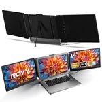 Laptop Screen Extender Triple Monitor - 14" Portable Monitor FHD 1080P Tri-Screen Attachment Extended for Laptop Extra Screen Compatible with Windows Mac Dex Chrome Travel Work Fits 13-17" Laptops