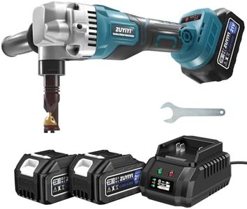 ZUYIYI Cordless Nibbler Metal Cutter, 1900RPM Power Sheet Metal Nibbler, 21V Electric Metal Shears with 2×3.0Ah Battery, Brushless Nibblers for Cutting Stainless Steel, Aluminum, Plastic, Wood Board