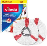 Vileda Turbo 2in1 Spin Mop Refill, Pack of 2 Turbo 2in1 Mop Head Replacements, Fits all Vileda Turbo Mops, Authentic Vileda Mop Head