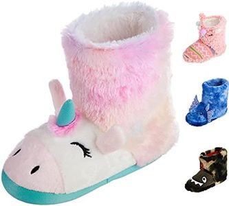 totes Girls Boot Slipper, Unicorn, 1-13 Little Kid