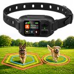 Sicilaien Wireless Dog Fence GPS Pet Containment System, Outdoor Adjustable Boundary GPS Dog Collar, Humane Beep Vibration Shock Invisible Fence for All Breeds