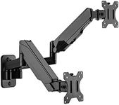 Brateck Dual Monitor Wall Mounted Gas Spring Monitor Arm 17"-32",Weight Capacity (per Screen)8kg