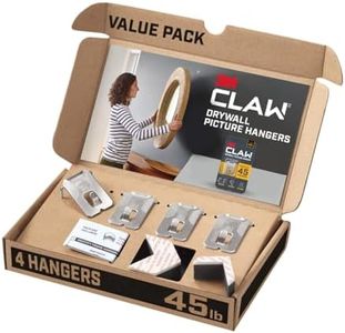 3M CLAW Drywall Picture Hanger, 4 Pack, Silver Steel Claw, Holds Up to 45 Pounds