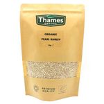 Organic Pearl Barley Grain - 100% Pure and Natural, No Additives, No Preservatives, Raw, Vegan, GMO Free, High Fibre, High Protein, Certified Organic - Thames Organic 1kg