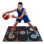 Basketball Footstep Training Mat, Non Slip Regular Training System Blanket Silent Basketball Training Mat, Training Pace Ball Control Player Equipment for Kid Adult, 26.4x36.2inch