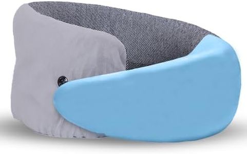 Billebon Memory Foam Neck Pillow with Cooling Gel, Snake Shape Travel Pillow with Snap Button, Neck Rest for Travelling & Flight Travel, Ergonomic Support for Comfort & Pain Relief (Grey)