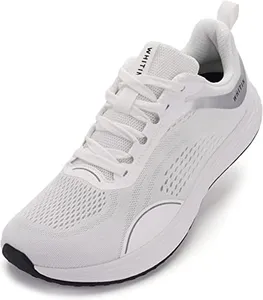 WHITIN Mens Wide Toe Box Zero Drop Road Running Shoes Size 10 Tennis Athletic Gym Sports Walking Hiking Workout Zapatos De Correr for Male White 44