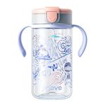 Evorie Tritan Toddler Sippy Cup with Silicone Straw, Spill-Proof Straw Water Bottle for Kids 1-2 Years Old,10oz, Removable Handles, Ideal for School