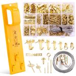 Mardatt 307pcs Quality Picture Hanging Tool with Level Ruler Photo Frame Hanging Tool Assortment Kit Hooks Nails Positioning Heavy Duty Picture Frame Hangers Hardware Accessories for Wall Hanging