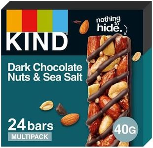 KIND Bars, Gluten Free Snack Bars, Dark Chocolate Nuts & Sea Salt, High Fibre, Healthy Snack, No Artificial Colours, Flavours or Preservatives, Multipack 24 x 40g