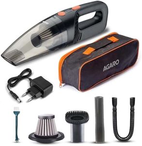 AGARO Cordless Rechargeable Car Vacuum Cleaner, Portable, Handheld,100W, 5.5KPAPower Socket, Stainless Steel Filter, Black HVC1081