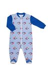 Gertex MLB Toronto Blue Jays Logo Pattern Toddler Royal Long Sleeve Sleeper with Zipper Closure (6-9 Months)