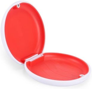 Dental Mouthguard Case Orthodontic Retainer Case Denture Holder Box with Silicone Textured Liner, Mouthpiece Case Partial Denture Case Nightguard Dental Box - White