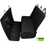 Tapiona XXL Extra Wide (63”) & Extra Long (94”) with Floor Coverage Dog Seat Cover for Trucks, SUVs & Cars – Heavy Duty, Pet Hammock, Washable + Pet Travel Bowl