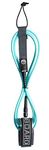 iBOARD 7mm Surfboard Leash/Leg Rope-7/8/9 feet PU Material Straight Rope, 3 Layers of Premium Magic-sticker, with Double Stainless Steel Rotating Head (Blue and Grey)