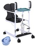 BOTOWI Hydraulic Patient Lift, Multifunction Seniors Handicap Hydraulic Lift, Body Lift Bedside Commode Chair w/180° Split Seat, Wheelchair Lift Transfer Bath Chair Shower Seat, Load 150kg