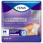 TENA Incontinence Underwear, Overnight Absorbency, Medium, 12 Count, white