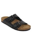 Ezok black leather sandal for men (2308-black)