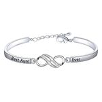 BEKECH Auntie Jewelry from Niece Nephew Best Aunt Ever Infinity Bracelet Great Aunt Birthday Gift (silver)