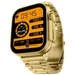 Fire-Boltt Gladiator 1.96" Biggest Display Luxury Stainless Steel Smart Watch with Bluetooth Calling, Voice Assistant &123 Sports Modes, 8 Unique UI Interactions, 24/7 Heart Rate Tracking (Gold)