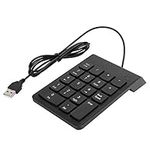 Hopcd USB Numeric Keypad, 18 Key Wired USB Mini Financial Number Pad for Laptop/Desktop/PC/Computer, Digital Mini USB Number Keyboard(Black)