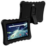 FEONAL Tablet Silicone Case for 10 inch, Adjustable Stand Case Cover Compatible with Dragon Touch, Lectrus 10.1, Hoozo 10, CHENEN P1 P2, Manjee 10, FLYINGTECH 10, Winsing 10, WECOOL 10.1 (Black)