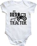 Hippowarehouse My Hero Drives a Tractor baby vest bodysuit (short sleeve) boys girls