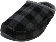 Deer Stags Men's Nordic Slipper, Grey/Black Plaid, 15 Wide