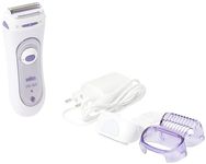 Braun Silk-épil 5 Lady Shaver, 3-in-1 Electric Shaver, Trimmer and Exfoliation System with Trimmer Cap, Wet & Dry, UK 2 Pin Plug, 5-560, Purple