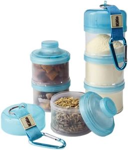 Formula Container to Go – Baby Essentials, Stackable Formula Dispenser for Night Feedings, Snacks and More – Protein Powder Travel Container – 2 Pack, by KiKo (Blue)