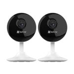 EZVIZ C1C 2 Pack Mini Home Security Camera Indoor, 1080P Wifi Camera, Home Secuirty Camera, 10M Night Vision, Motion Detection, Alarm, Two Way Audio, 2.4GHz Only, Alexa/Google/App Control