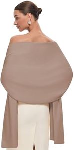 PULI Women's Pashmina Shawl Wraps for Evening Dress Large Scarf Blanket Long Wedding Bridal Winter Warm Shoulder Wrap tan
