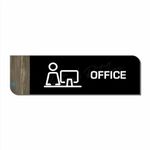 Vertical Root Inc® Premium Black Wooden Acrylic 10 x 3 INCH Office Door Stickers, Easy to Mount 3M Tape Stickers for Hotel Office Resort Society Company Factory Corporate Business Glass.