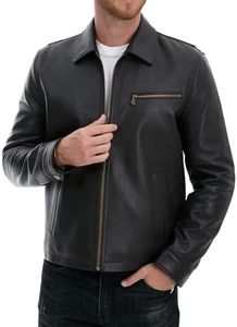 SILVER FASHIONS Leather Jacket Men,Lambskin Jacket with Full Zip Front,Casual Style,Tailored Design,Metal Snap Cuffs